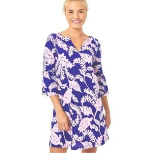 Lilly Pulitzer BNWT Size L What The Shell Tasha Dress Galaxy Blue